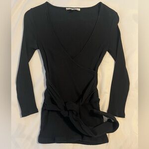 Express Black Wrap Top XS